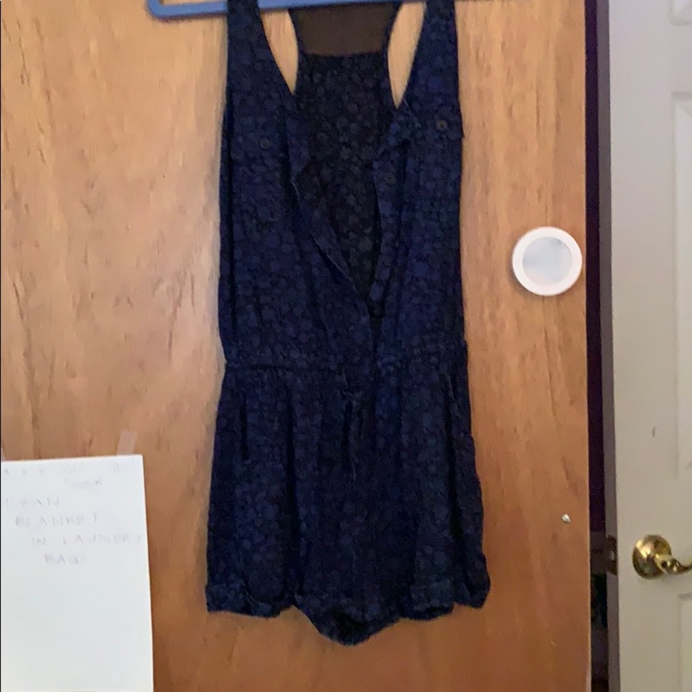 blue flower romper